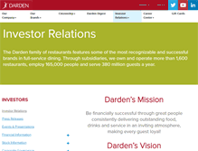 Tablet Screenshot of investor.darden.com